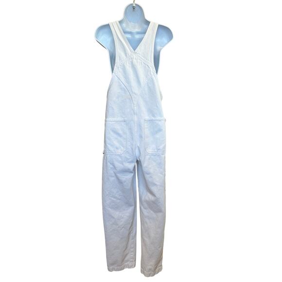 Madewell White Denim Overalls XS Tapered Carpenter Preppy Classic Oversized $158 - Picture 8 of 9